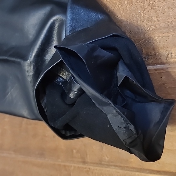 Licole Womens Vintage High Waisted Pleated Black Genuine Leather Pants Trousers - Picture 16 of 16